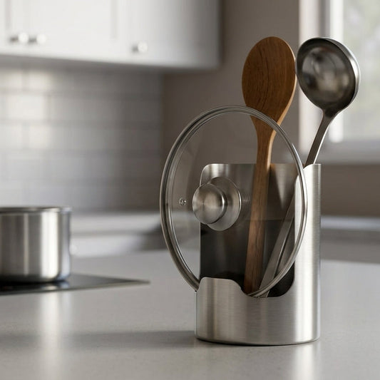 Stainless Steel Pot Lid & Utensil Holder